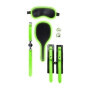 Set per giochi sadomaso morso manette spanker dadi maschera occhi Bondage Kit 1 - Glow in the Dark - Neon Green/Black