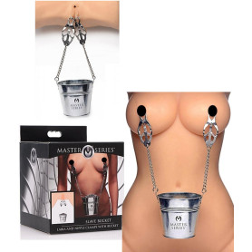 Pinzette strizza capezzoli e vagina bondage Slave Bucket Labia and Nipple Clamps - Silver