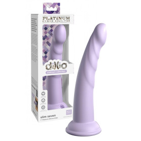 Dildo con ventosa in silicone vaginale anale indossabile Slim Seven 7 Inch viola