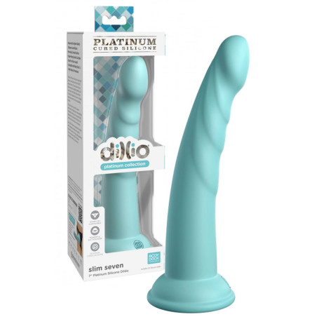 Dildo con ventosa anale vaginale indossabile Slim Seven 7 Inch turchese