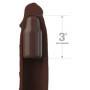 Guaina fallica realistica prolunga per ingrandimento pene Sleeve 9 Inch + 3 Inch Plug marrone