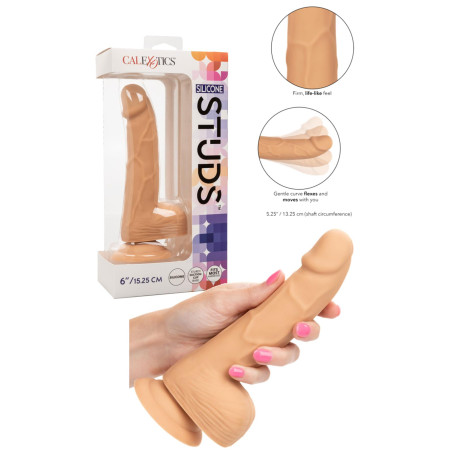 Fallo vaginale anale grande realistico con ventosa Silicone Studs 6 Inch