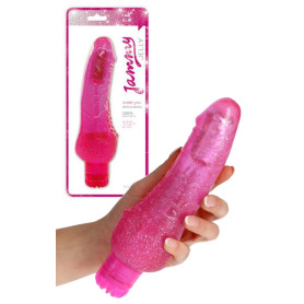 Vibratore morbido big vaginale anale jammy jelly sharp glitter pink