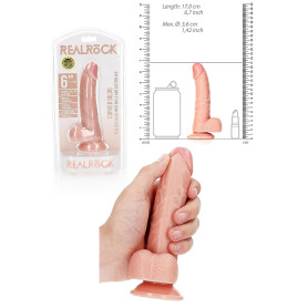 Fallo realistico con ventosa e testicoli mini anale vaginale curved 6" Rosa
