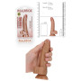 Fallo mini con ventosa e testicoli vaginale anale curved dildo 6" Tan