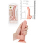 Fallo vaginale realistico anale con ventosa e testicoli curved dildo 7" rosa