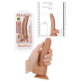 Fallo realistico vaginale anale con ventosa e testicoli curved dildo 7" tan