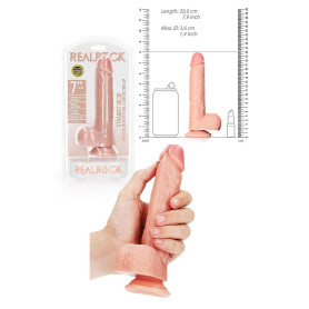 Fallo realistico vaginale anale con ventosa e testicoli straight dildo 7" rosa