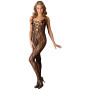 Tutina in microrete nero sexy bodystocking intimo aperto