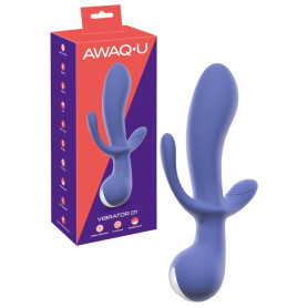 Vibratore triplo in silicone realistico vaginale anale clitoride AWAQ.U Vibrator 1