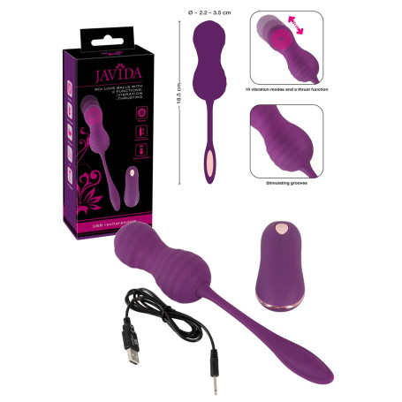 Palline vaginali vibranti in silicone per massaggio pavimento pelvico RC Love Balls with 2 Functions