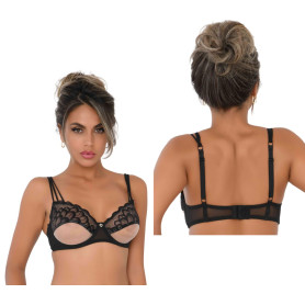 Reggiseno sexy donna con pizzo nero Unlined bra w faux underbust