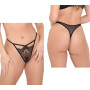 Perizoma donna nero trasparente tanga ragazza con pizzo Very sexy embroidered string