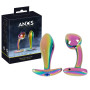 Kit Dilatatore anale con pietra Metal Butt Plug Set in Rainbow Colours