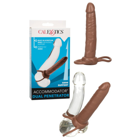 fallo indossabile realistico vaginale anale Accommodator dual Penetrator brown