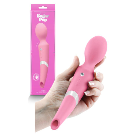 Vibratore wand in silicone massaggiatore vibrante vaginale anale clitoride Sugar Pop Aurora pink