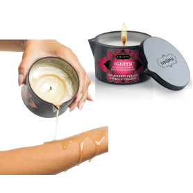 Candela per massaggi erotici di coppia olio per corpo Strawberry Massage Candle 170gr