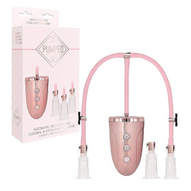 Kit stimolatore pompa per clitoride e capezzoli Automatic Rechargeable Clitoral & Nipple Pump Set - L - Pink
