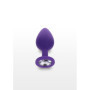Plug butt anale dilatatore in silicone con pietra Diamond Booty Jewel Medium purple