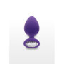 Plug anale con pietra butt in silicone dilatatore grande Diamond Booty Jewel Large purple