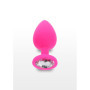 Plug anale in silicone dilatatore grande con pietra Diamond Booty Jewel Large pink