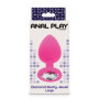 Plug anale in silicone dilatatore grande con pietra Diamond Booty Jewel Large pink