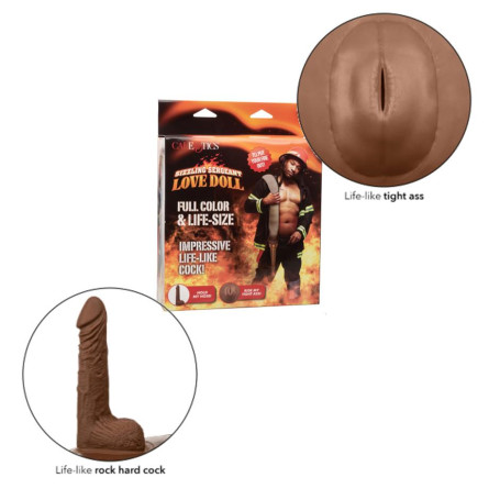 Bambolo gonfiabile realistico con dildo ano bocca finta Sizzling Sergeant Love Doll