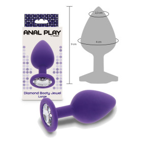 Plug anale con pietra butt in silicone dilatatore grande Diamond Booty Jewel Large purple