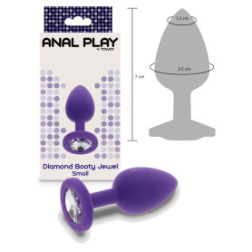 Plug anale in silicone piccolo butt dilatatore con pietra Diamond Booty Jewel Small purple