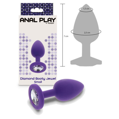 Plug anale in silicone piccolo butt dilatatore con pietra Diamond Booty Jewel Small purple