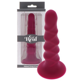 Dildo anale vaginale in silcione piccolo fallo Ribbed Dong 6 Inch