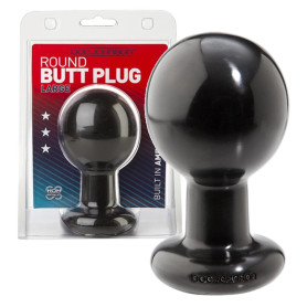 Plug anale dilatatore indossabile ROUND BUTT PLUGS LARGE BLACK