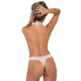 Perizoma con colletto in pizzo bianco sexy tanga smoking trasparente Stacy