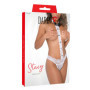 Perizoma con colletto in pizzo bianco sexy tanga smoking trasparente Stacy