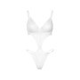 Body g string donna bianco trasparente con pizzo Cut-out Peek-a-Boo Teddy