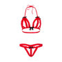 Completo intimo donna sexy reggiseno perizoma tanga g string ragazza Peek-a-boo Ruffle Bra & Panty