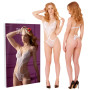 Body g string donna bianco trasparente con pizzo Cut-out Peek-a-Boo Teddy