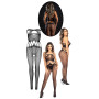 Tutina donna a rete cavallo aperto erotica sexy ragazza Strapless Shell Bodystocking