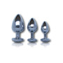 WHITE ANAL KIT FALLO STRANO Set lubrificante plug con pietra a cuore trasparente e fallo a sfere