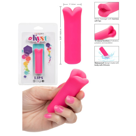 Vibratore vaginale clitordire piccolo bocca realistica in silicone Kyst Lips fucsia