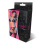 Completo intimo donna reggiseno perizoma g string reggicalzePeek-a-Boo Bra, Garter & G-Set Black