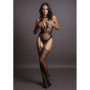 Tutina erotica donna a rete Contrast Suspender Bodystocking