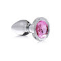 Plug anale piccolo con pietra dilatatore in vetro Pink Gem Glass Small