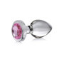 Plug anale in vetro con pietra maxi dilatatore Pink Gem Glass Large