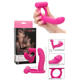 Vibratore anale indossabile con anello fallico vibrante in silicone Double Diver