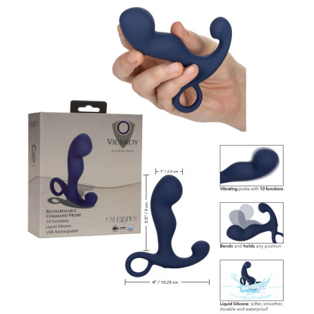 Vibratore anale per prostata in silicone Rechargeable Command Probe