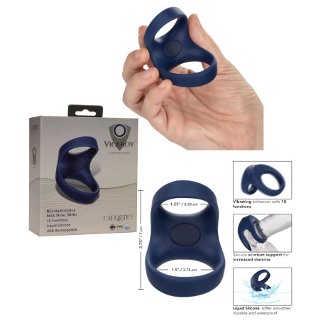 Anello fallico doppio vibrante Rechargeable Max Dual Ring