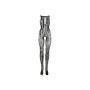 Tutina erotica donna a rete intimo aperto Criss Cross Neck Bodystocking Black