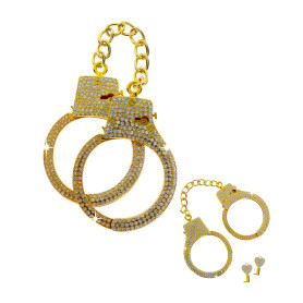 Manette costrittivo sadomaso Diamond Wrist Cuffs Gold