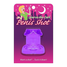 Bicchiere per addio al celibato nubilato Glow in the Dark Penis Shot Purple